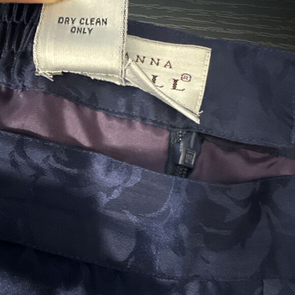 Adrianna Papell Womens Petite 4 Pencil Skirt Blue Silk Floral Zip Lined Feminine - Picture 8 of 10